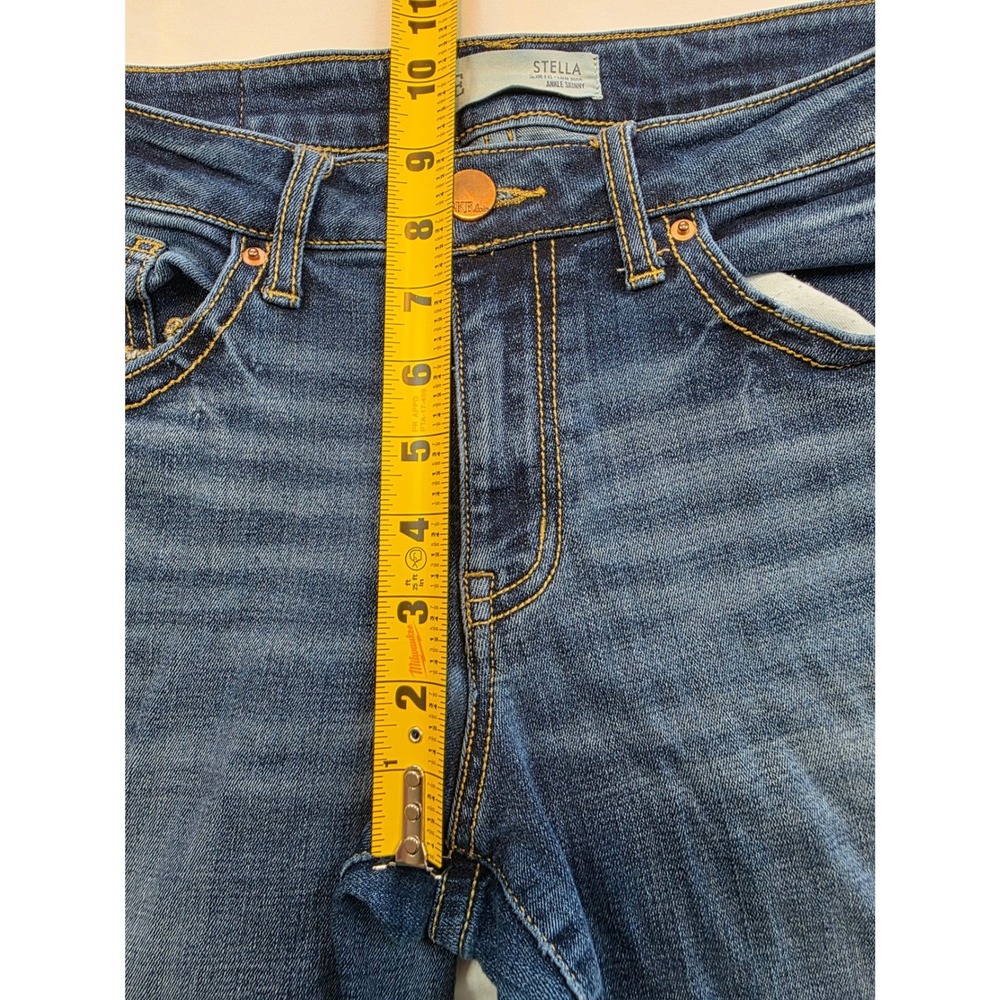 BKE Stella Low Rise Ankle Skinny Jeans Medium Wash Distressed Hem 31 - Picture 9 of 14